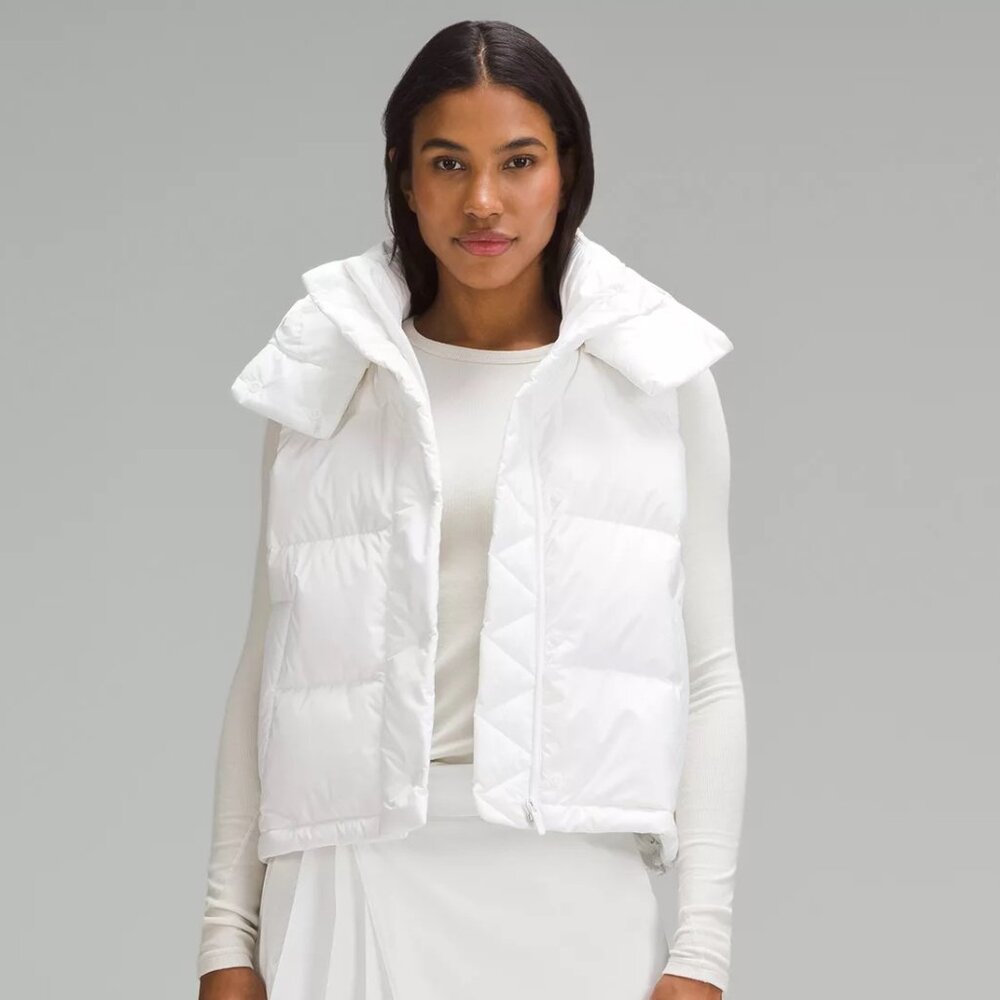 NEW Lululemon Wunder Puff Cropped Vest White Size 2  | New With Tags!